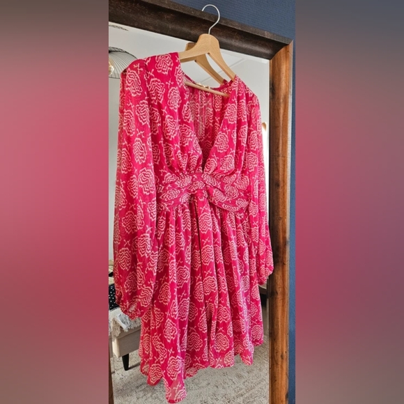 Pink Floral Long Sleeve Dress - Picture 5 of 5